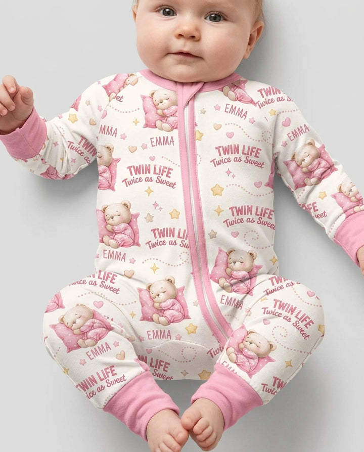 Custom Name Twin Life Twice As Sweet Bamboo Convertible Zippy