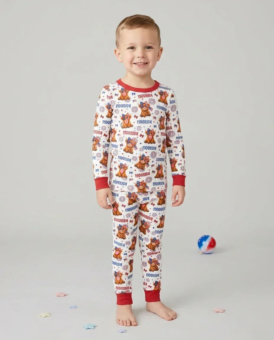 Conjunto de pijama de dos piezas de bambú de manga larga