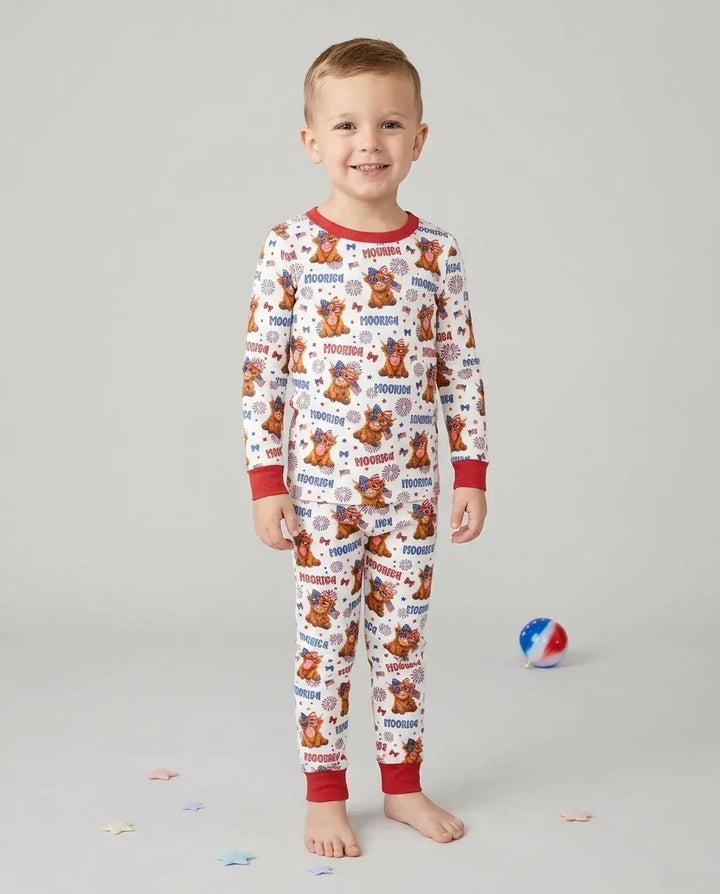 Conjunto de pijama de dos piezas de bambú de manga larga