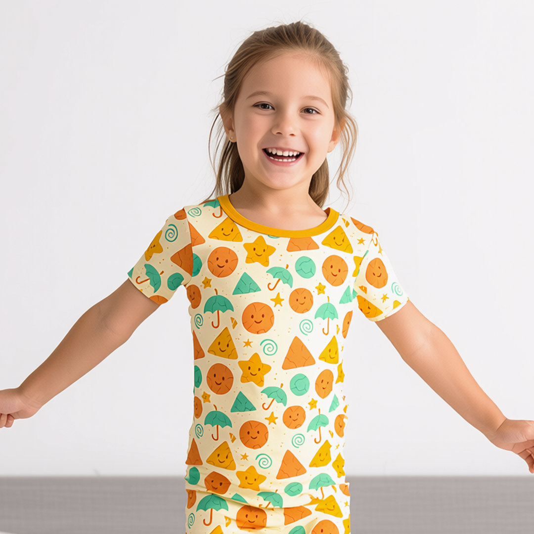 Cracked Candy Two Piece Short Sleeve Shorts Pajama Set