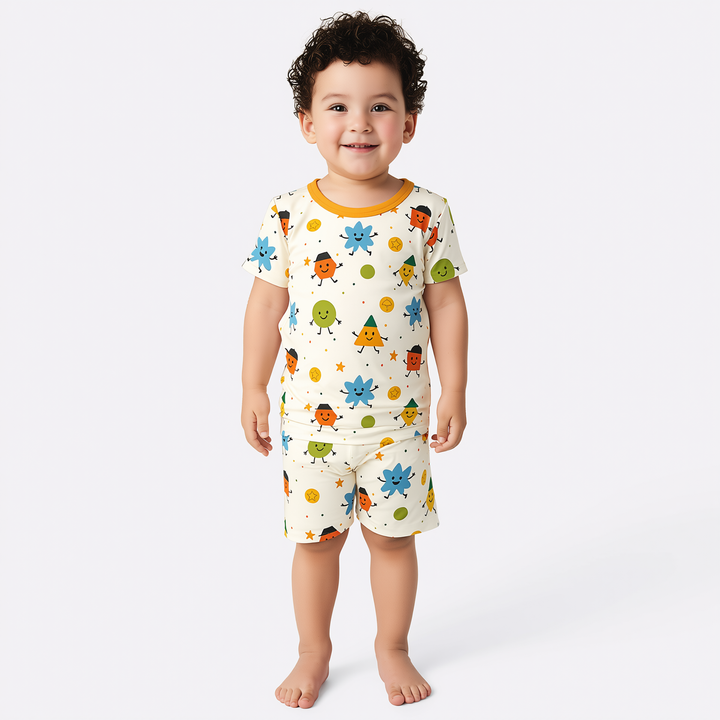 Geo Buddies Two Piece Short Sleeve Shorts Pajama Set