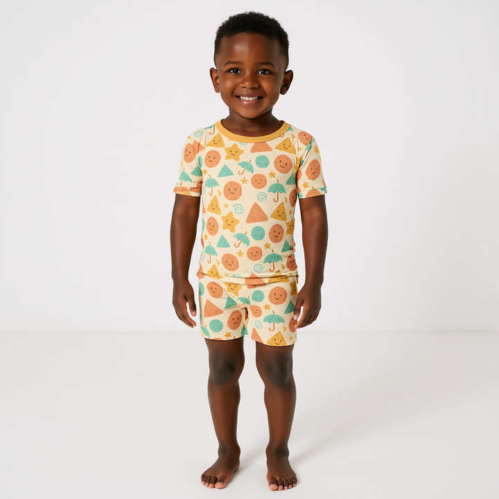 Cracked Candy Two Piece Short Sleeve Shorts Pajama Set