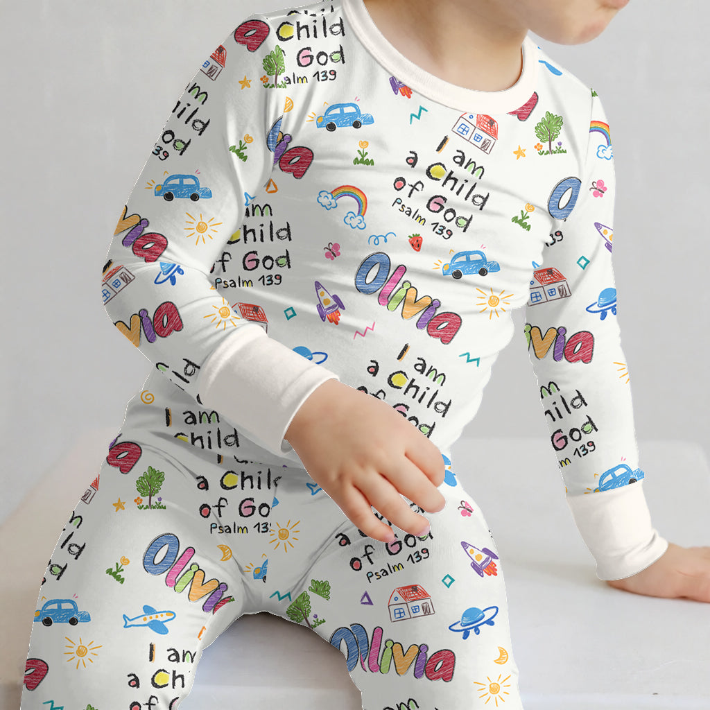 Zweiteiliges Langarm-Pyjama-Set mit Sommerfrüchten
