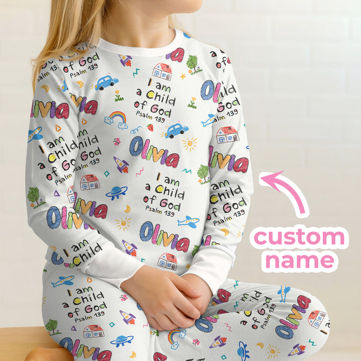 Zweiteiliges Langarm-Pyjama-Set mit Sommerfrüchten