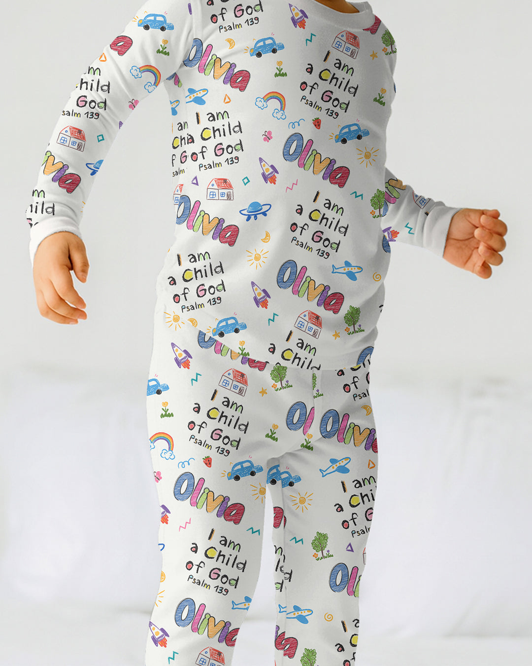 Zweiteiliges Langarm-Pyjama-Set mit Sommerfrüchten
