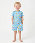 Summerween Cartoon Bamboo Two Piece Short Sleeve Shorts Pajama Set