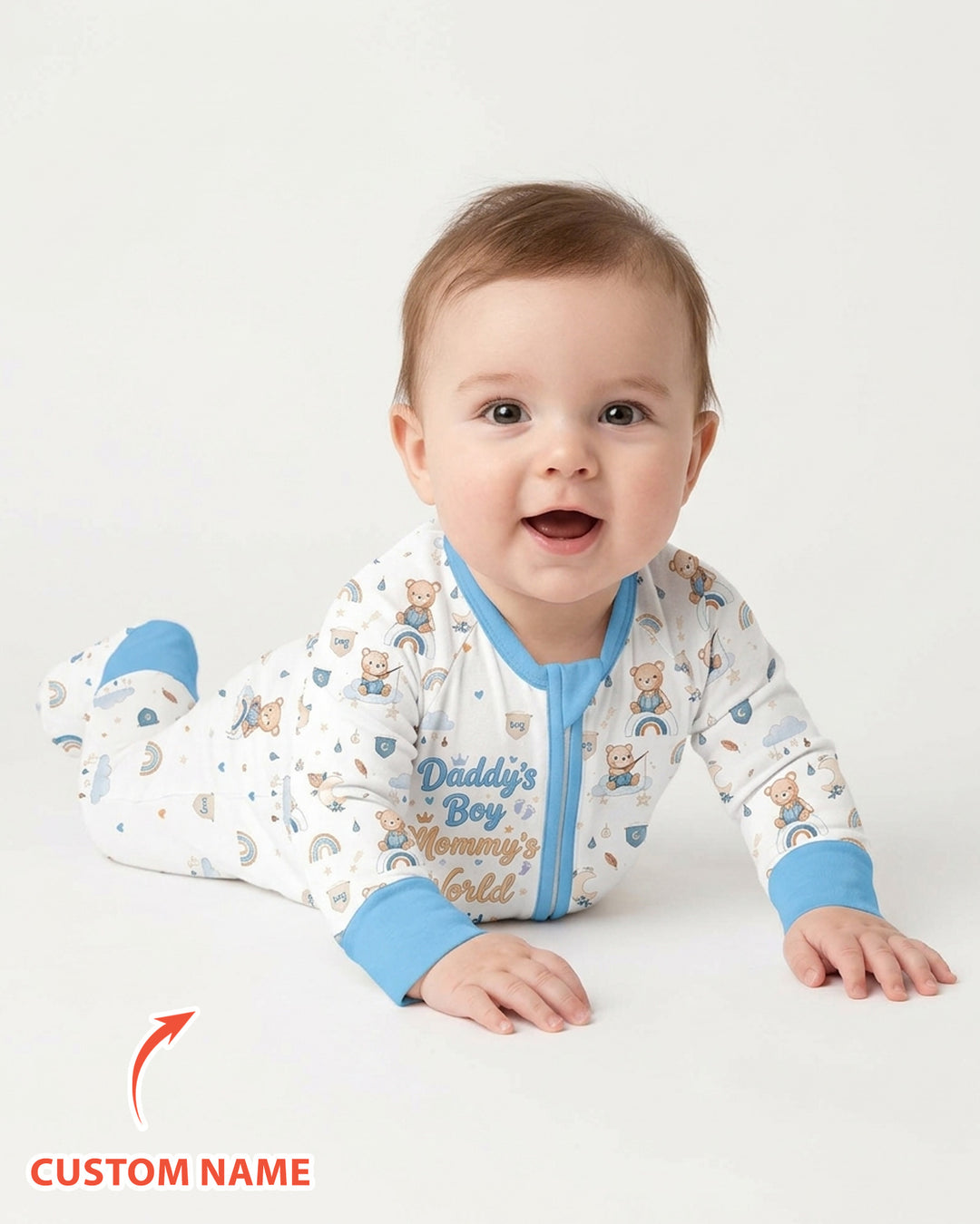 Custom Name Daddy' Boy Mommy' World Bamboo Convertible Zippy