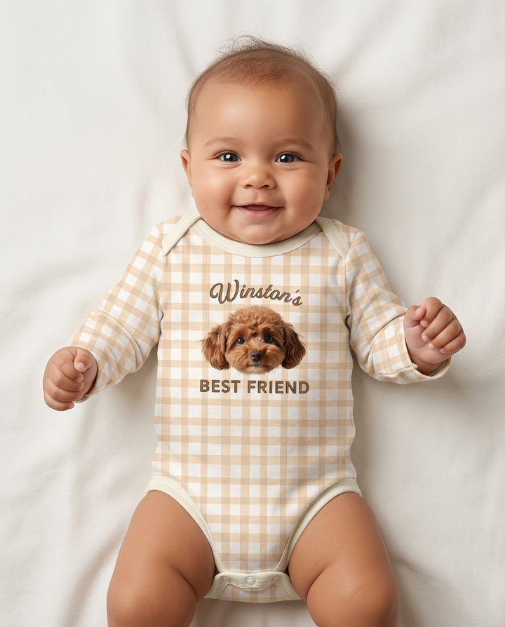 Embroidered Dog Portrait Bamboo Bodysuit