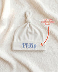 Personalized Little Miracle Blue Embroidered Bamboo Hat