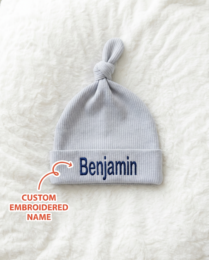 Personalized First Journey Embroidered Ribbed Bamboo Hat