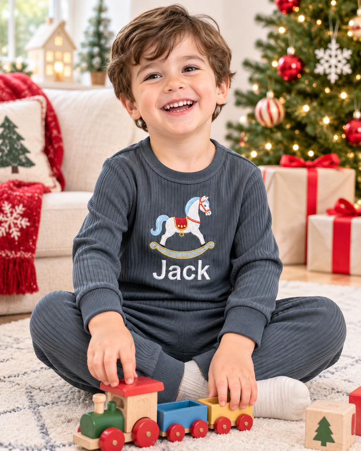 Zweiteiliges Langarm-Pyjama-Set mit Sommerfrüchten