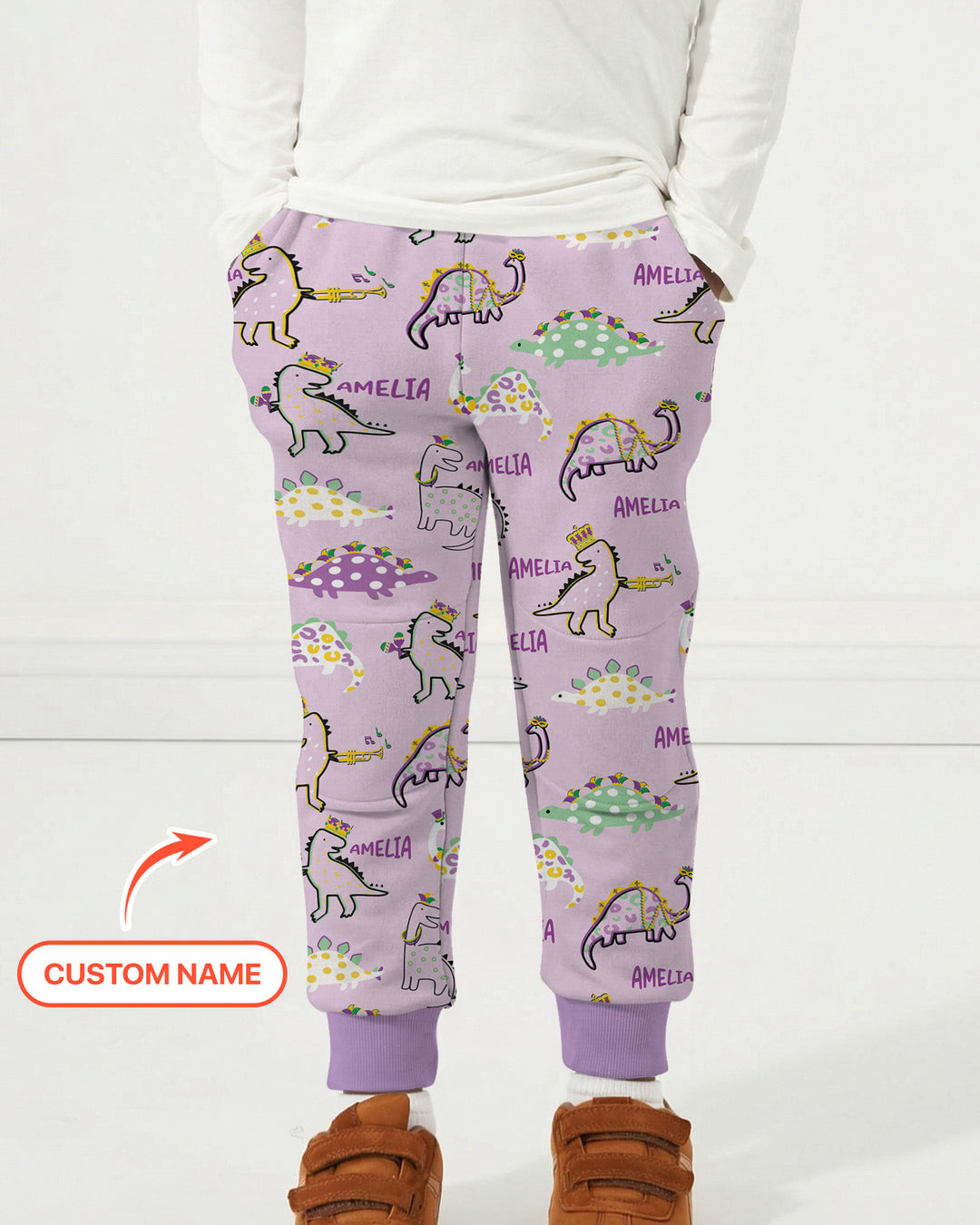 Custom Name Mardi Gras Saurus Jogger