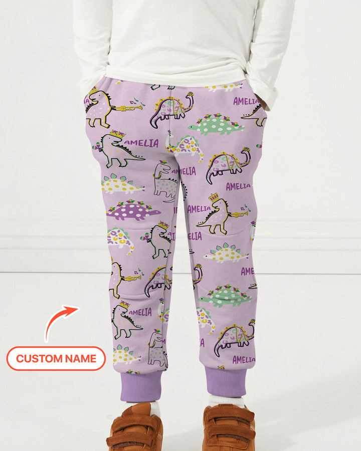 Custom Name Mardi Gras Saurus Jogger