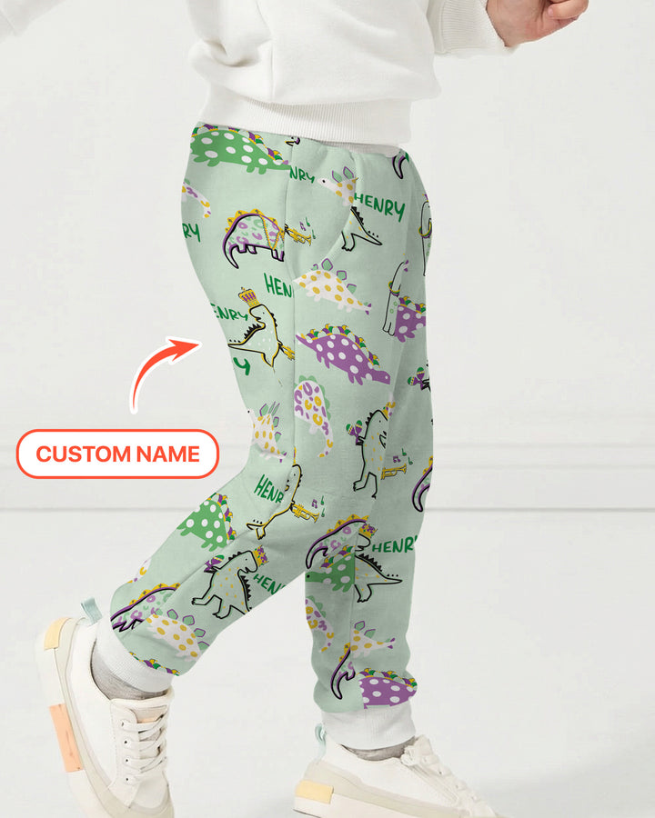 Custom Name Mardi Gras Saurus Jogger