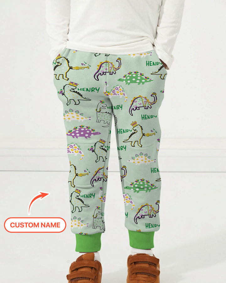 Custom Name Mardi Gras Saurus Jogger