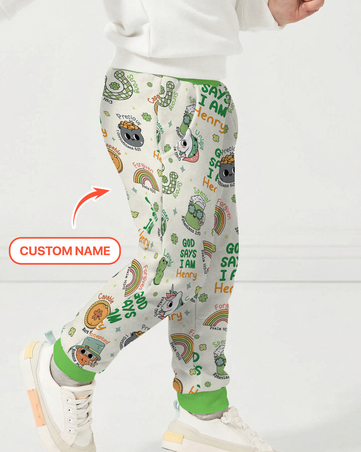 Personalized God Says I Am St. Patrick's Day Family Matching Jogger