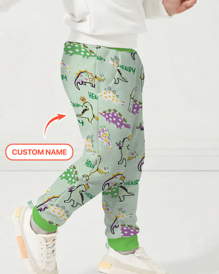 Custom Name Mardi Gras Saurus Jogger