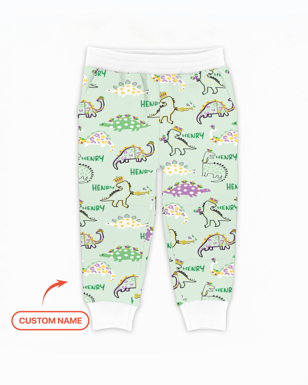 Custom Name Mardi Gras Saurus Jogger
