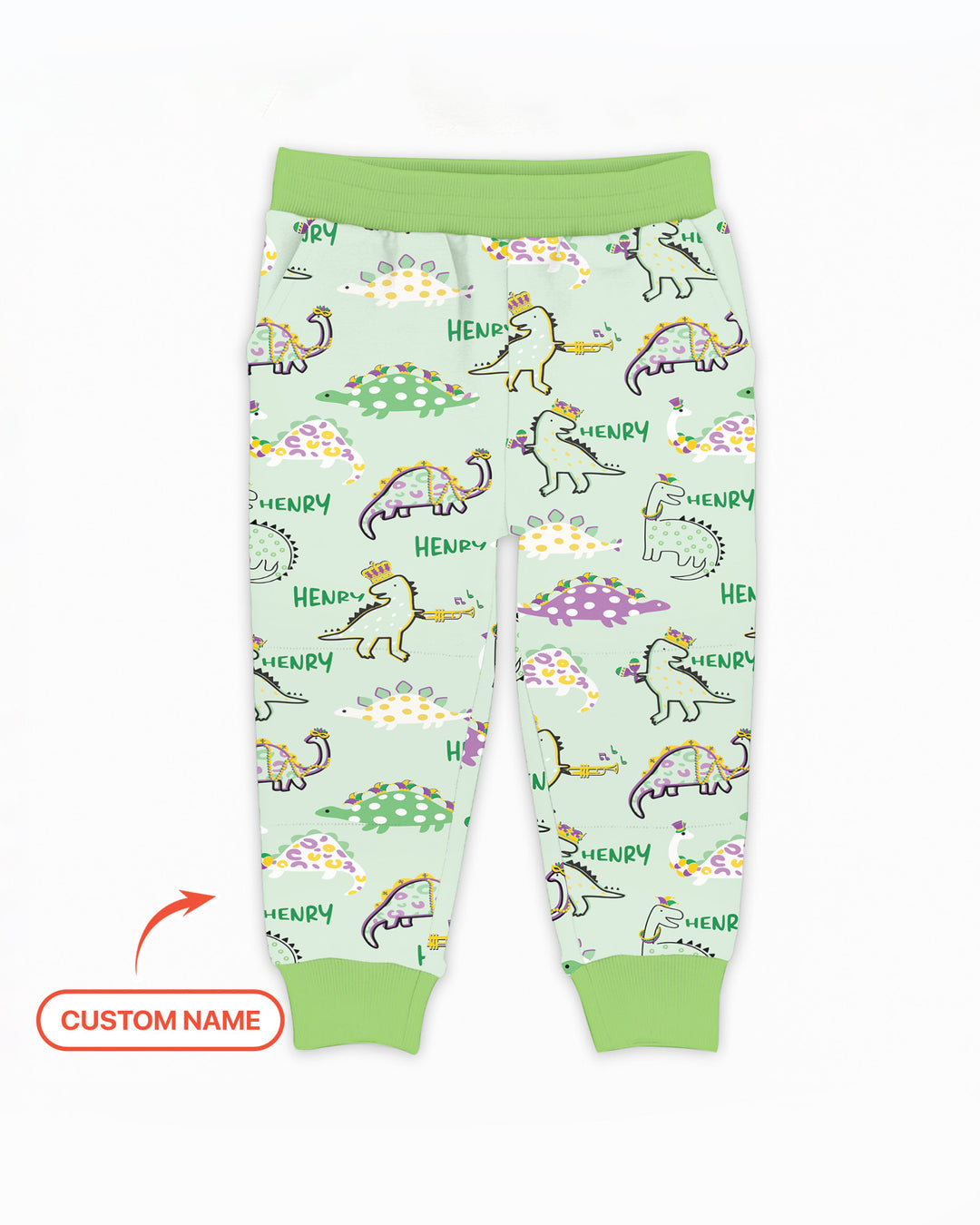 Custom Name Mardi Gras Saurus Jogger