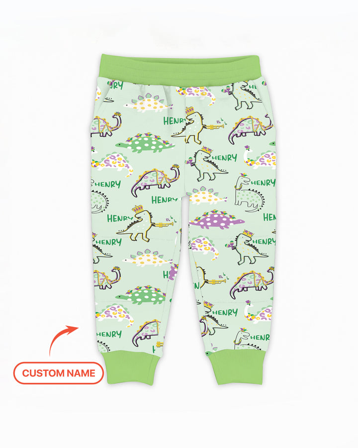 Custom Name Mardi Gras Saurus Jogger