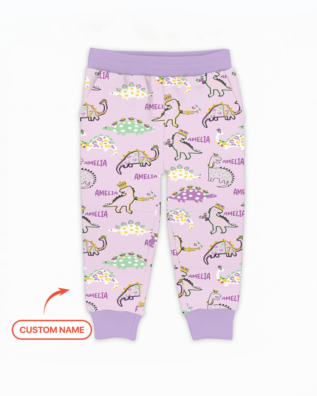 Custom Name Mardi Gras Saurus Jogger