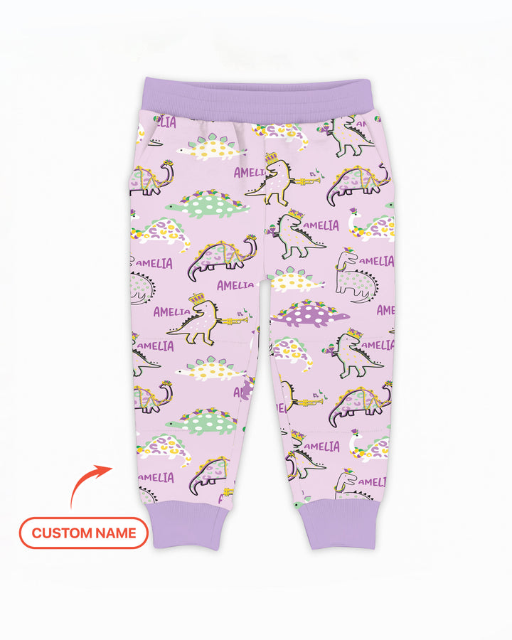 Custom Name Mardi Gras Saurus Jogger