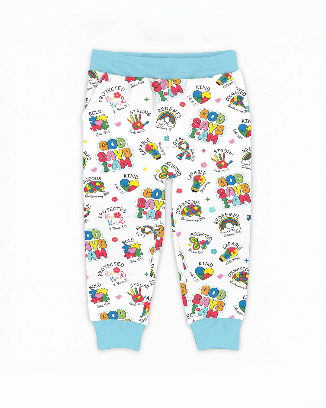 God Says I Am Autism Awareness Bamboo Jogger