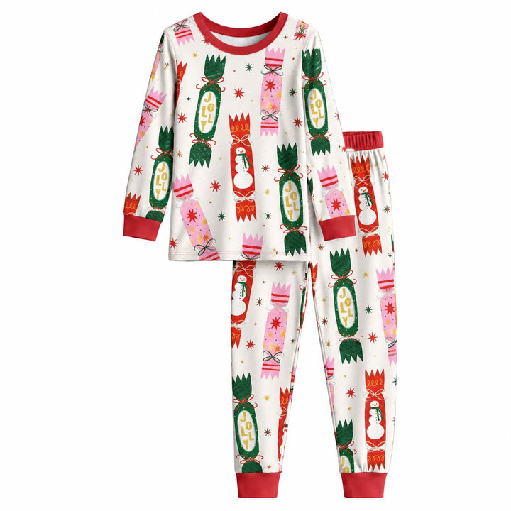 Jolly Christmas Crackers Bamboo Two Piece Long Sleeve Pajama Set