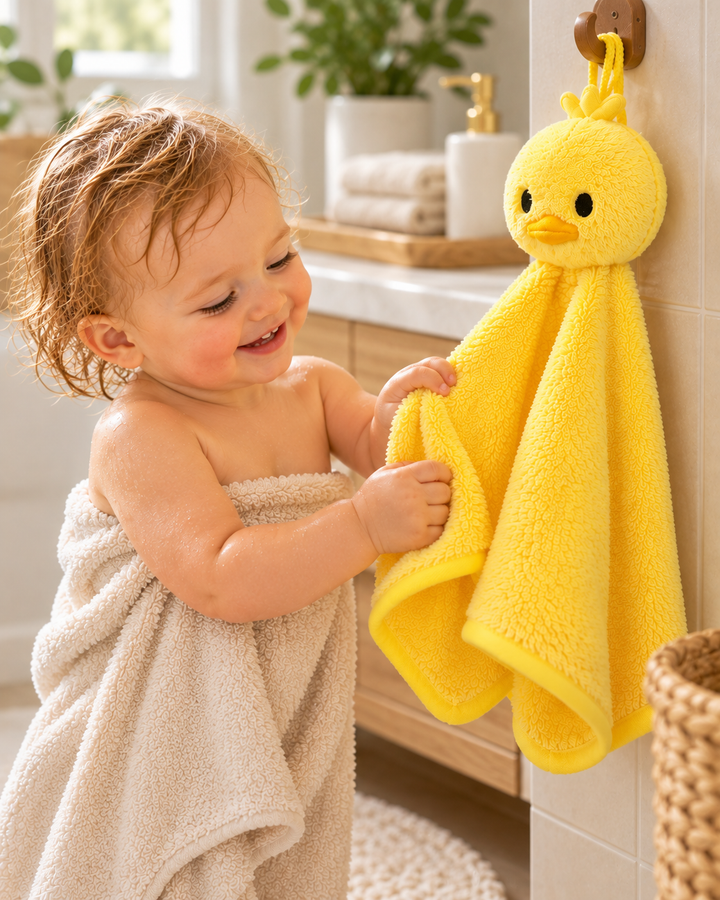 Cute Yellow Duck Puppet Washcloth