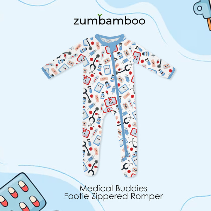 Medical Buddies Footie Zippered Romper