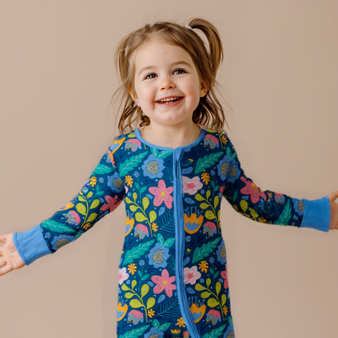 Folk Floral Convertible Zippered Romper