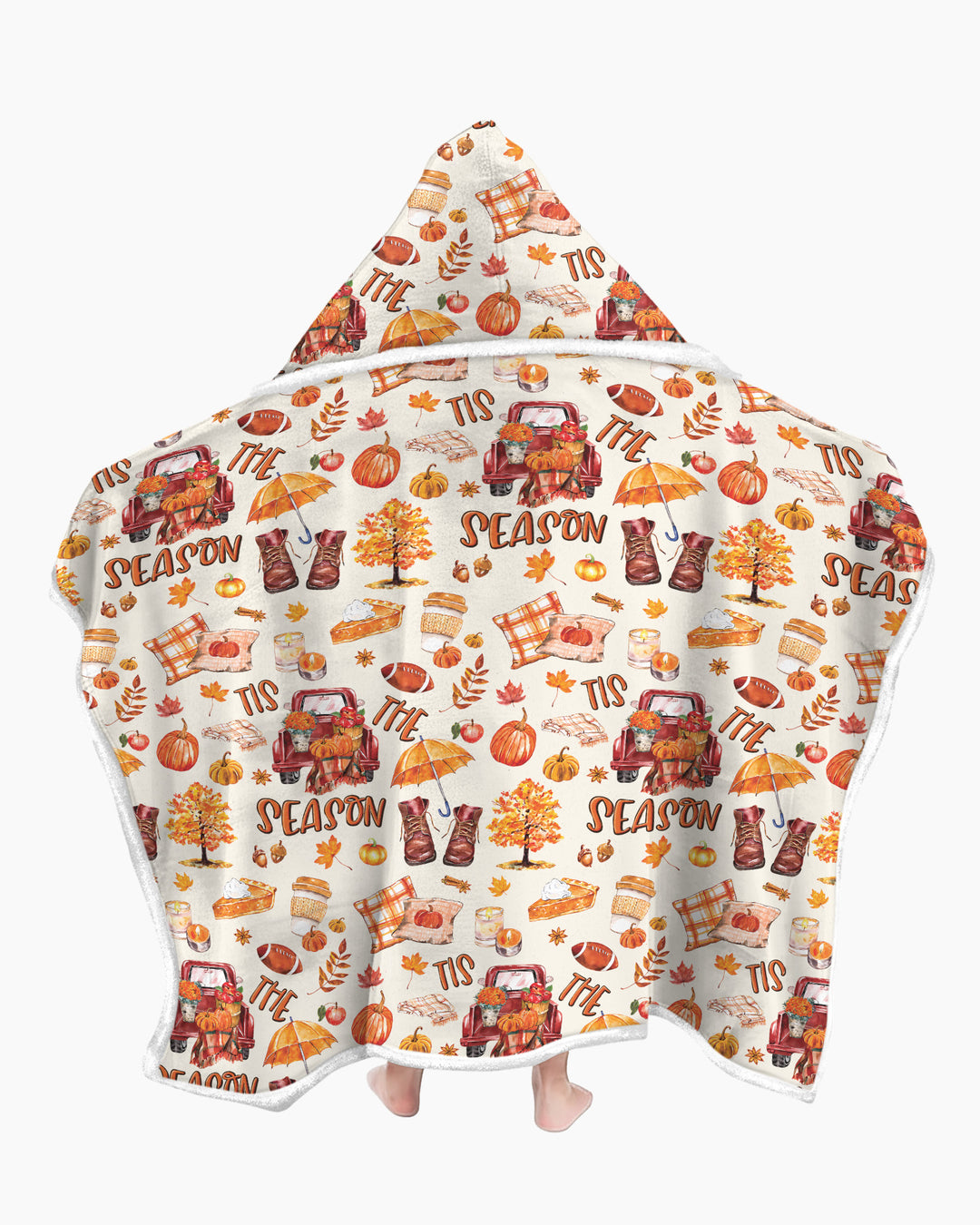 Fall Tis the Season Bamboo Wearable Hooded Blanket