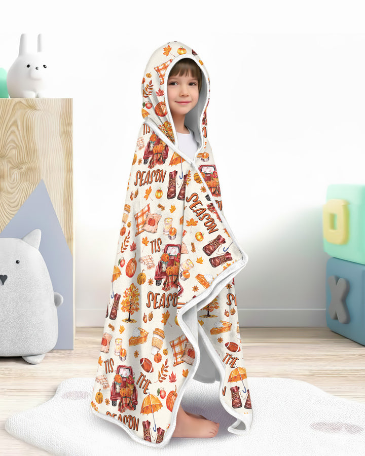 Fall Tis the Season Bamboo Wearable Hooded Blanket