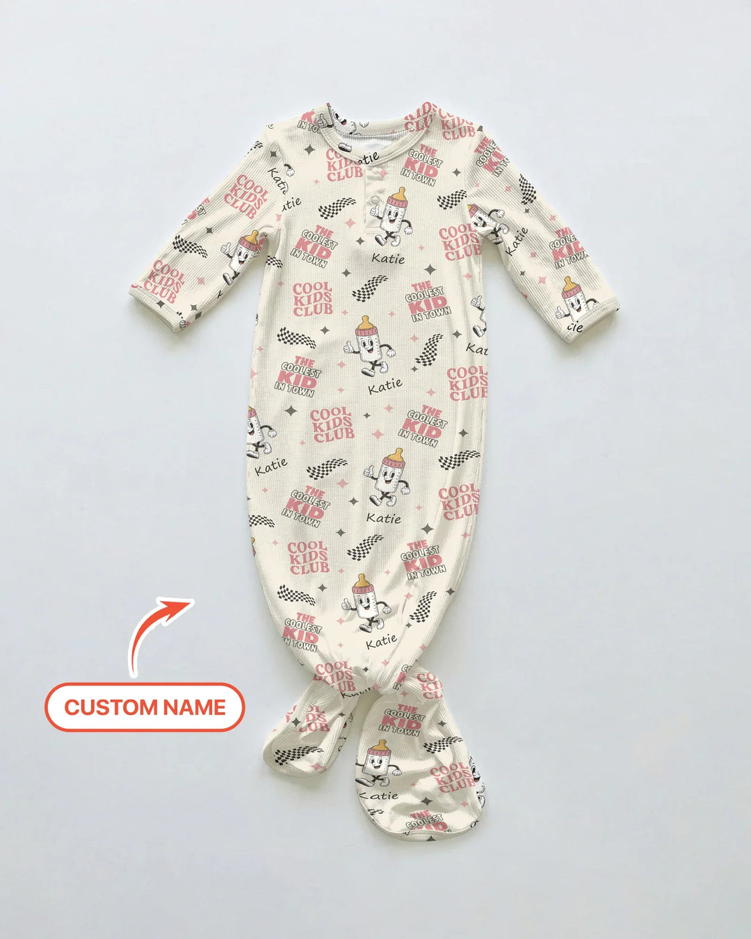 Custom Name Cool Club Daddy & Me Matching Bamboo Knot Gown