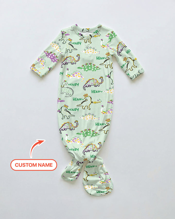 Custom Name Mardi Gras Saurus Knot Gown