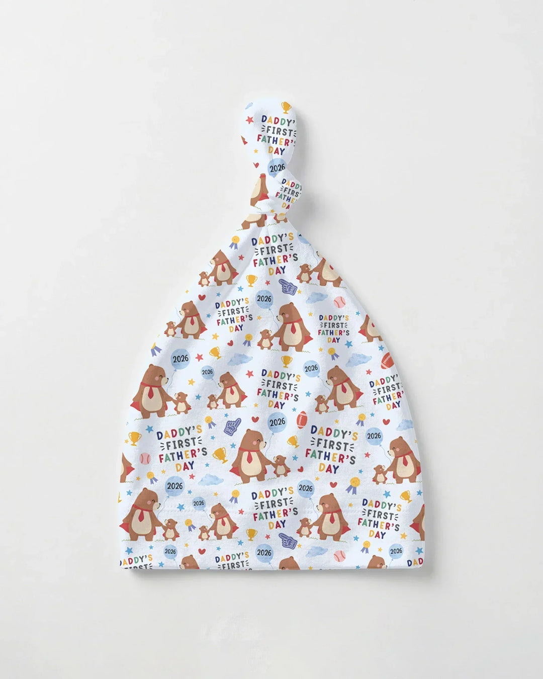 First Father's Day Daddy Bear Family Matching Knotted Hat