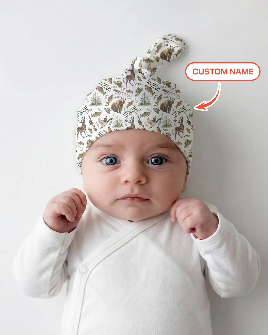Custom Name Little Hunter Bamboo Knotted Hat