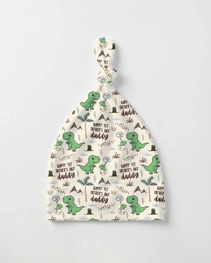First Father's Day Daddysaurus Bamboo Knotted Hat