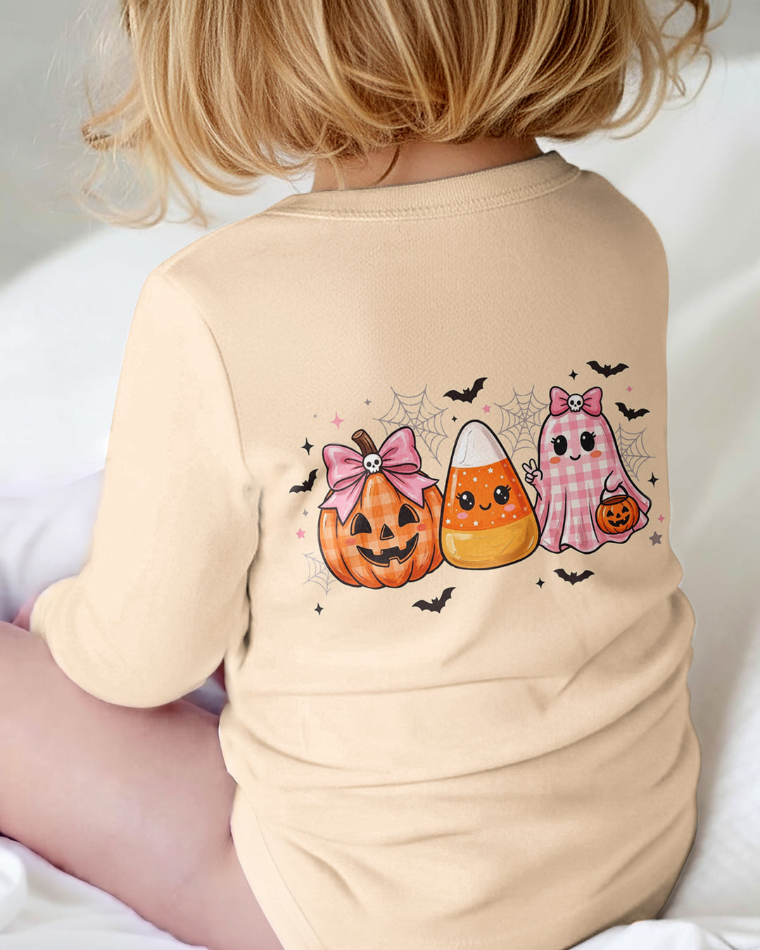 Personalized Spooky Baby Pink Halloween Bamboo Bodysuit