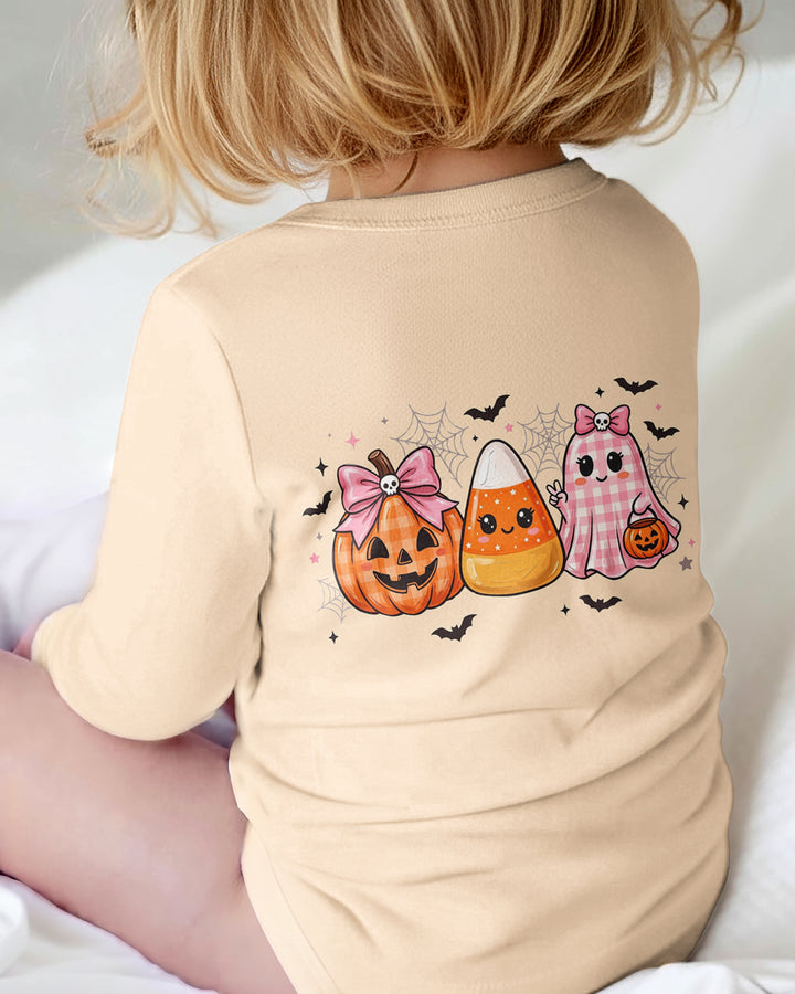 Personalized Spooky Baby Pink Halloween Bamboo Bodysuit