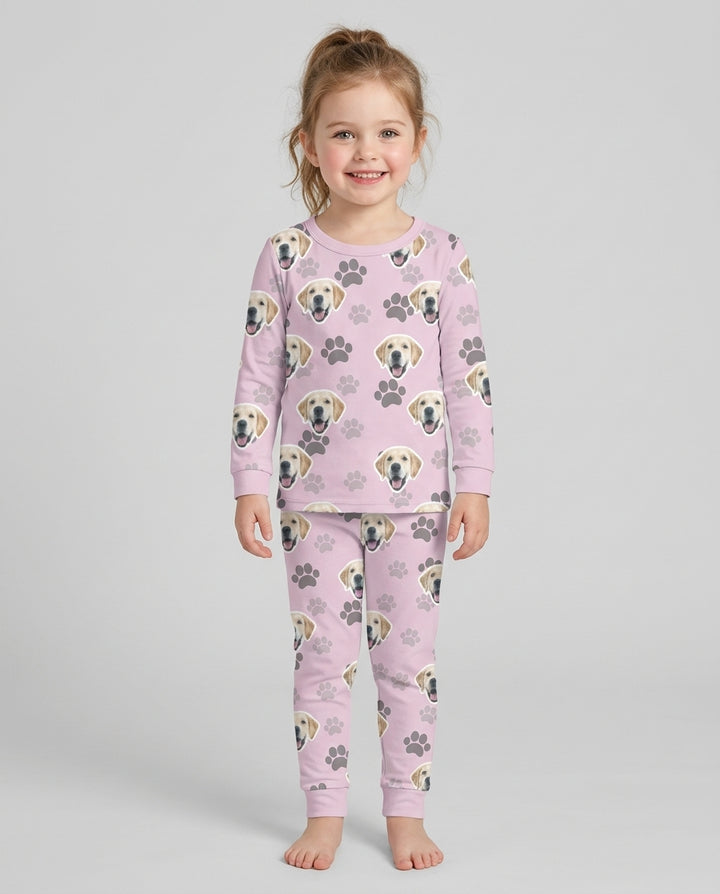 Personalized Dog & Cat Photo Bamboo Two Piece Long Sleeve Pajama Set
