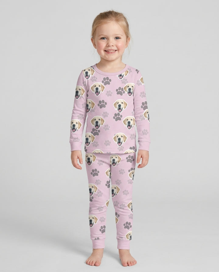 Personalized Dog & Cat Photo Bamboo Two Piece Long Sleeve Pajama Set