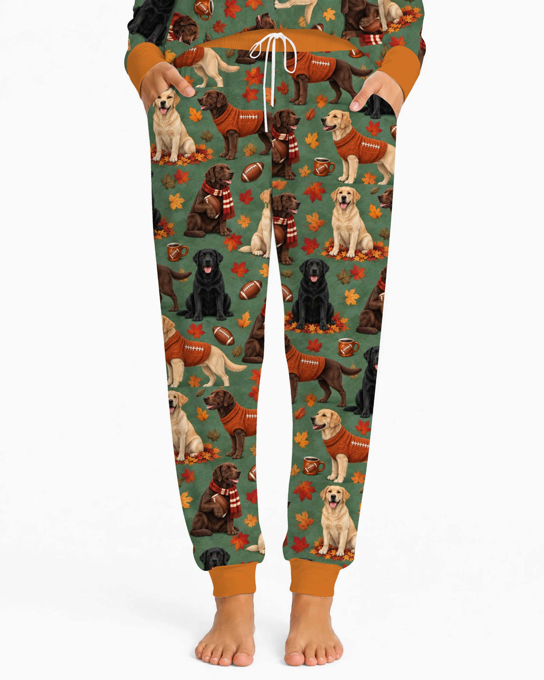 Labrador Retriever Football Fall Bamboo Women Pajama Set