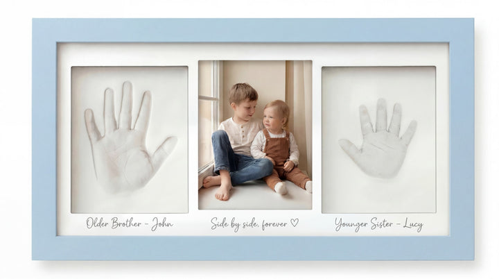 Two Babies Handprint Frame with Photo Keepsake