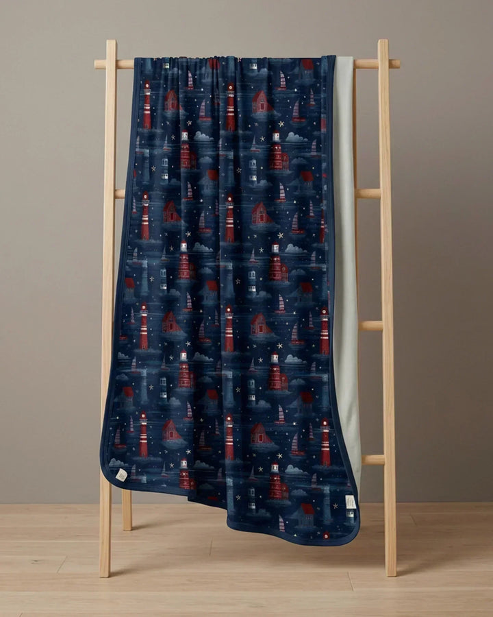 Lighthouse Starry Night Bamboo Blanket
