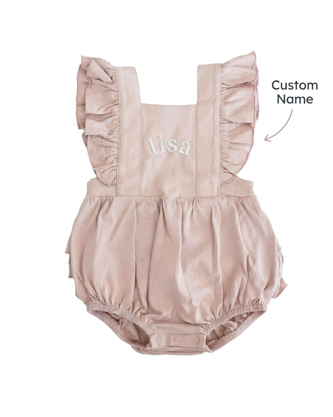 Custom Name Cotton Sleeveless Ruffle Bubble Romper