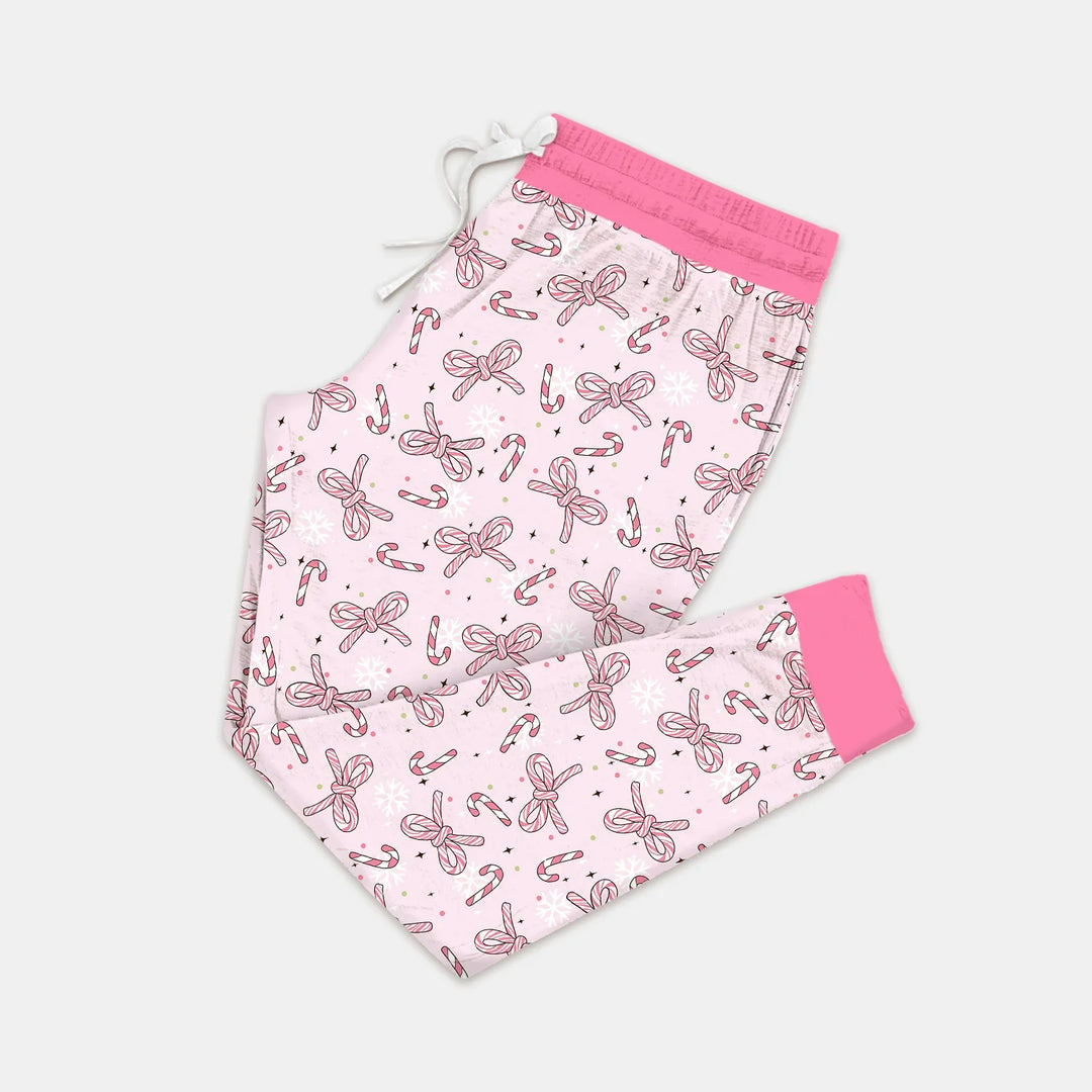 Pink Candy Bows Women Pajama Set
