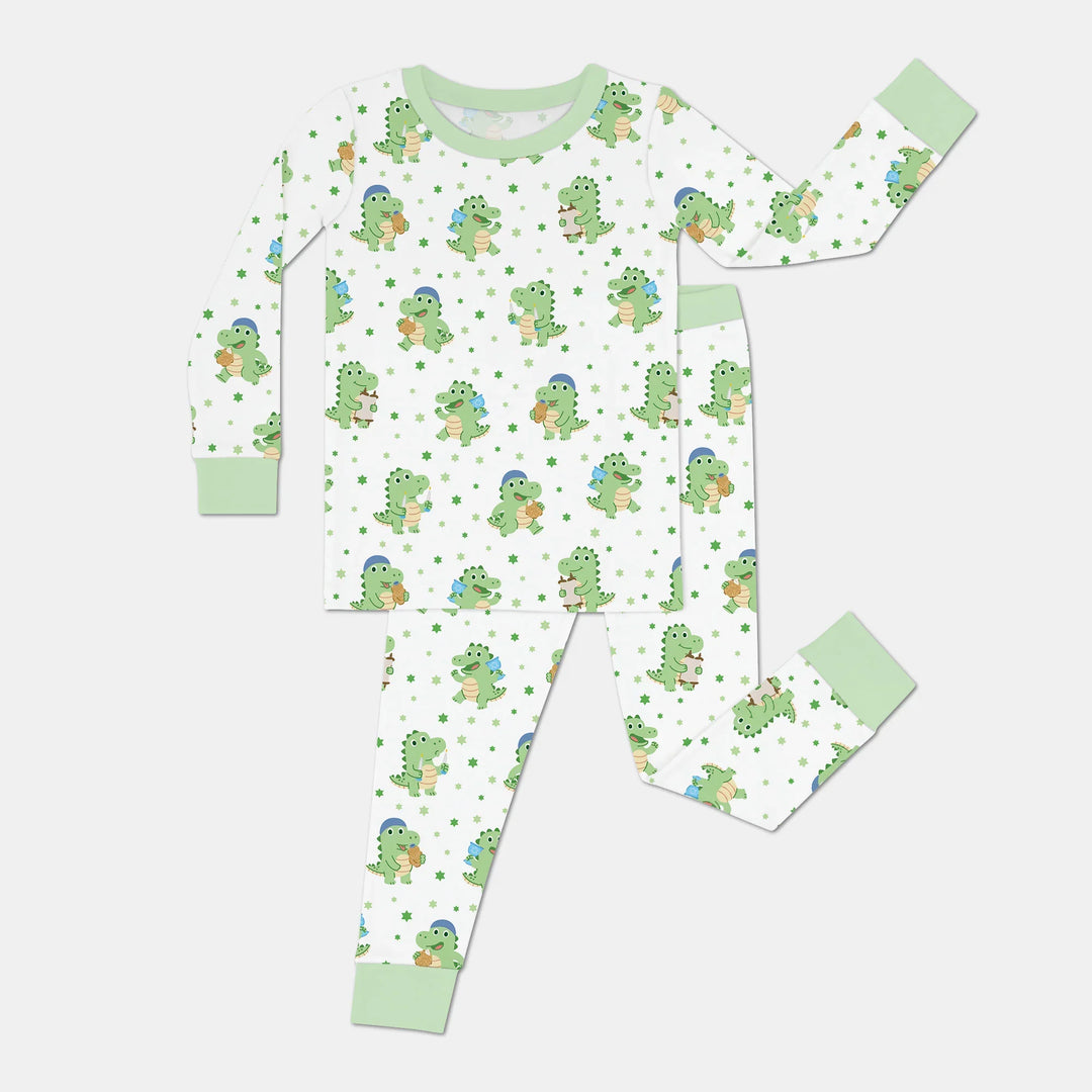 Zweiteiliges Langarm-Pyjama-Set mit Sommerfrüchten