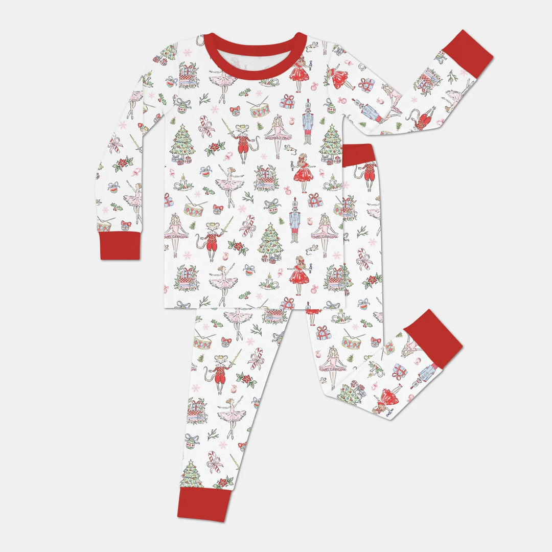 Sweet Nutcracker Holiday Matching Mom And Baby Two Piece Long Sleeve Pajama Set