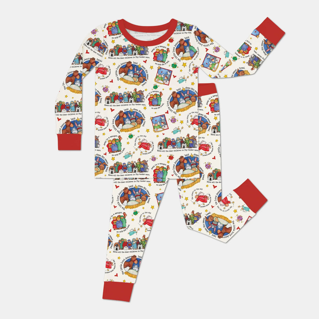 Zweiteiliges Langarm-Pyjama-Set mit Sommerfrüchten